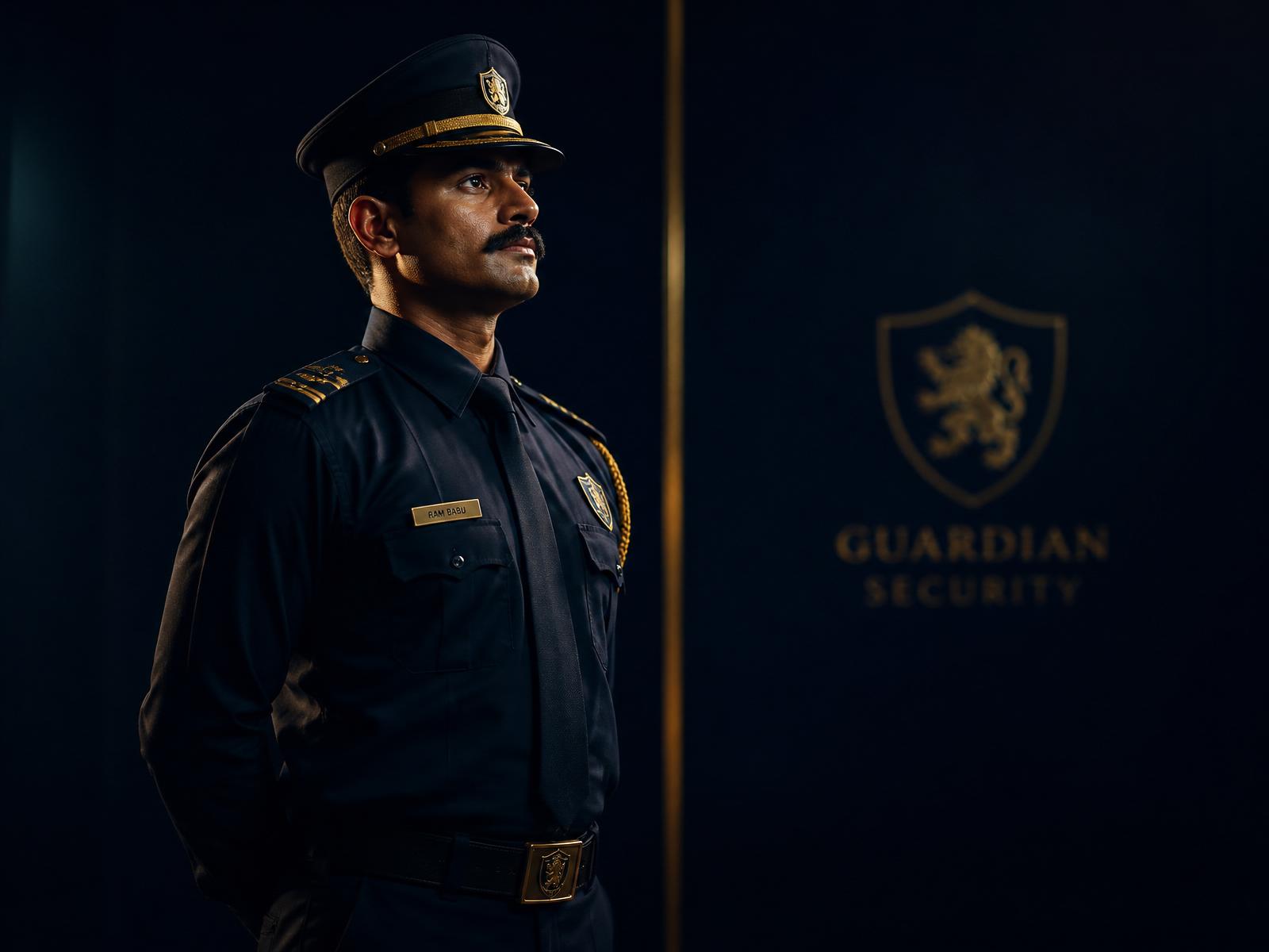 Bhadangar security guard in disciplined uniform