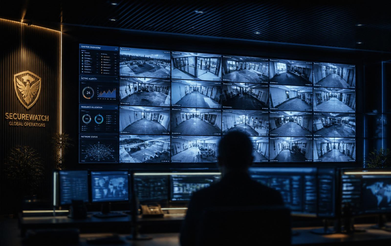 Modern security operations control room